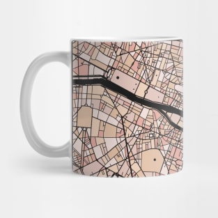 Paris Map Pattern in Soft Pink Pastels Mug